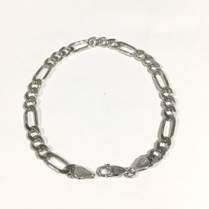 Sterling Silver Italian Made Figaro Link Bracelet
